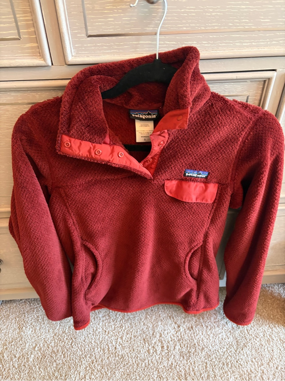 Patagonia Women's Red Fleece Snap-T Pullover